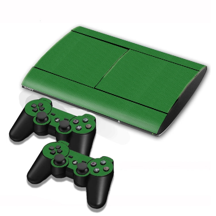 Adhesivos con textura de fibra de carbono Para Consola de Juegos PS3 (Verde)