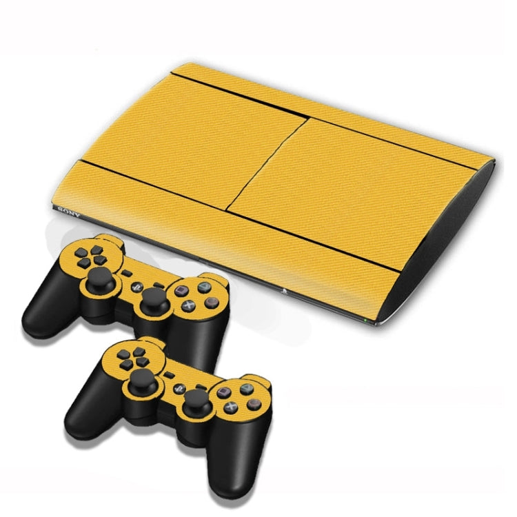 Peaux de texture en fibre de carbone pour console de jeu PS3 (jaune)