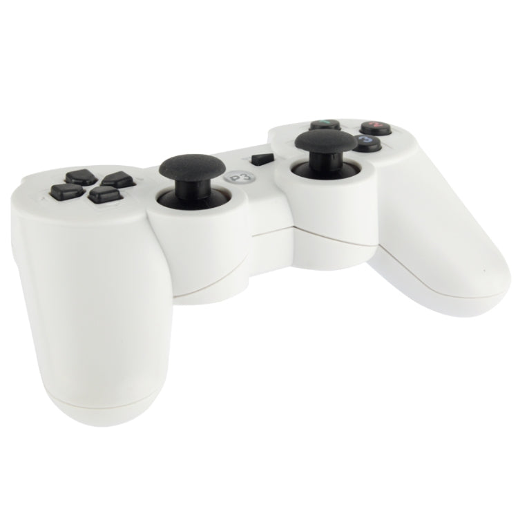 Controlador Inalámbrico Double Shock III Manette Sans Fil Double Shock III Para Sony PS3 tiene acción de vibración (con logotipo) (Blanco)