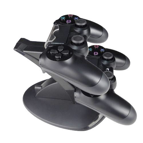 2 x USB Charging Station Stand / Controller Charging Stand For PS4 (Black)