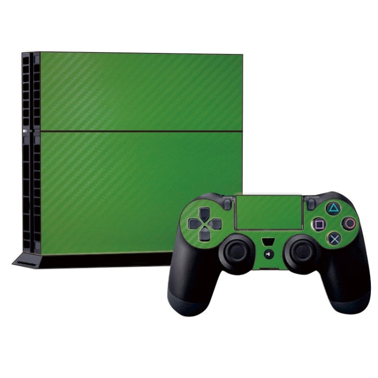 Adhesivos con textura de fibra de carbono Para Consola de Juegos PS4 (Verde)