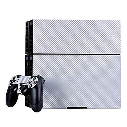 Carbon Fiber Texture Skins For PS4 Game Console (Silver)