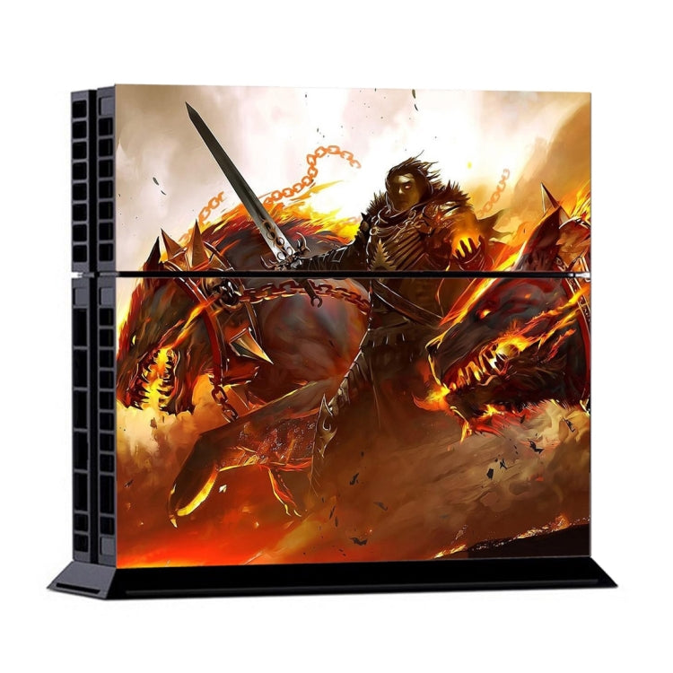 Fire Beast Pattern Cover Skin Protective Sticker For PS4 Game Console