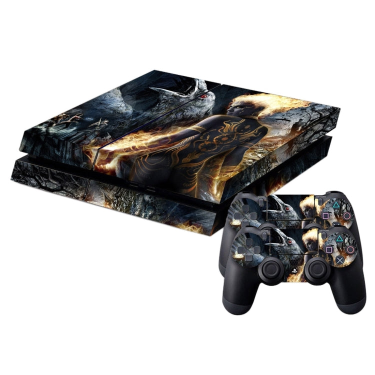 Fire Nude Woman Pattern Cover Skin Sticker For PS4 Game Console