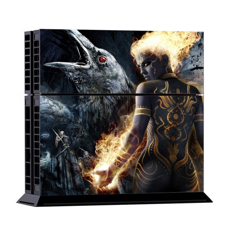 Fire Nude Woman Pattern Cover Skin Sticker For PS4 Game Console