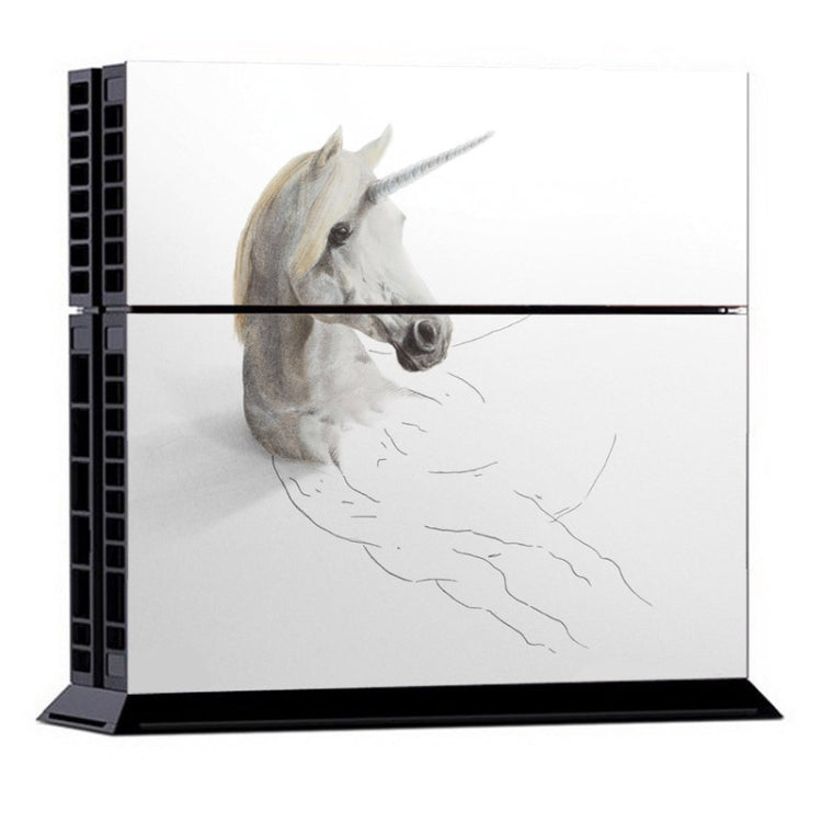 3D Horned Horse Pattern Cover Skin Protective Sticker For PS4 Game Console