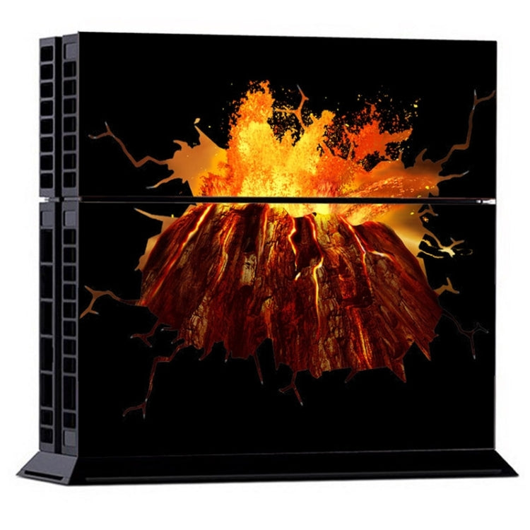 3D Volcano Pattern Cover Skin Protective Sticker For PS4 Game Console