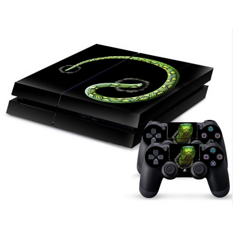 Autocollant protecteur de peau de couverture de motif de serpent vert 3D pour la console de jeu PS4