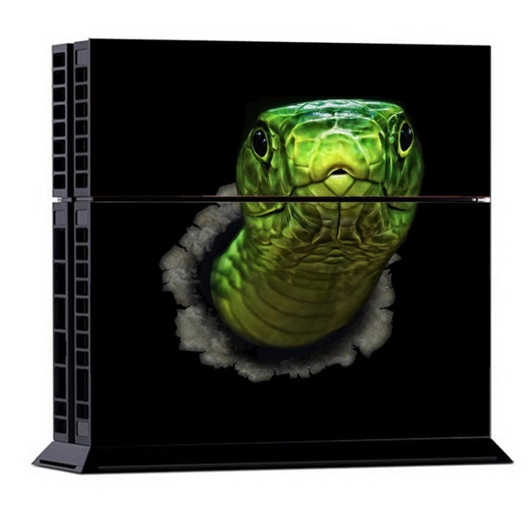 3D Green snake pattern Cover Skin Protective Sticker For PS4 Game Console