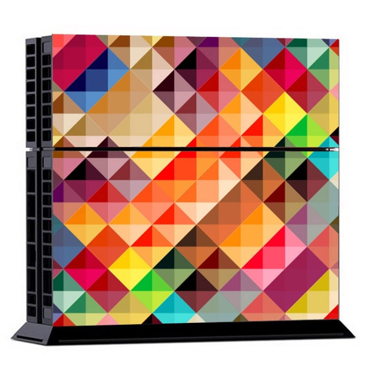 Color Grid Pattern Cover Skin Sticker For PS4 Game Console