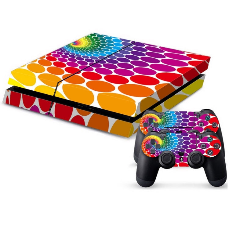 Autocollant protecteur de peau de couverture de modèle de points de couleur pour la console de jeu PS4