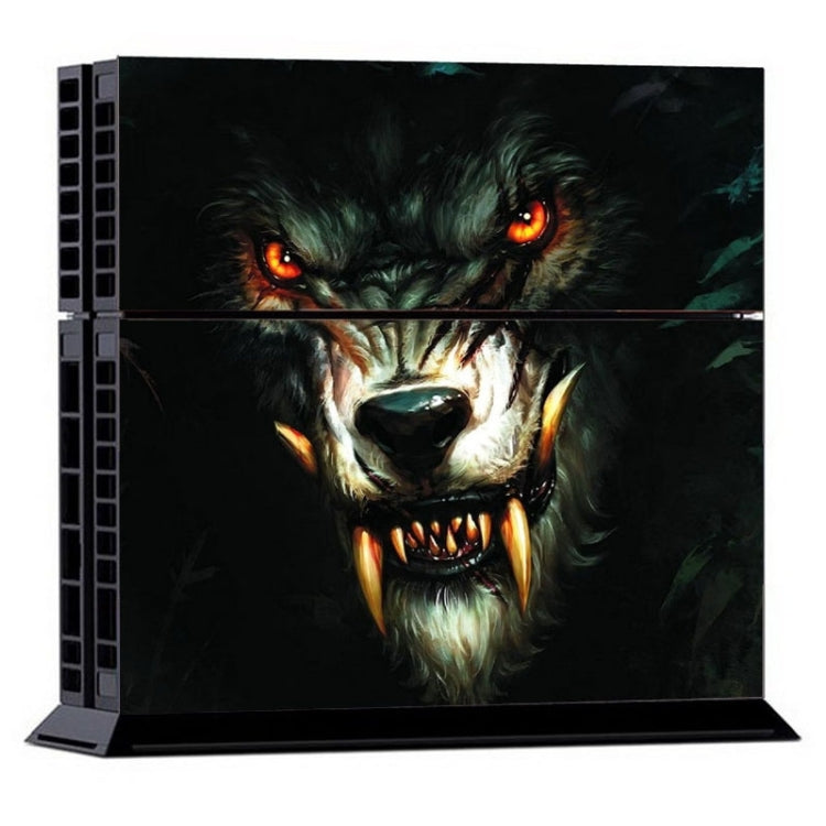 Autocollant de peau de couverture de motif de loup pour la console de jeu PS4