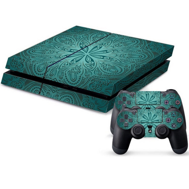 Autocollant de peau de couverture de motif de fleur ethnique pour la console de jeu PS4