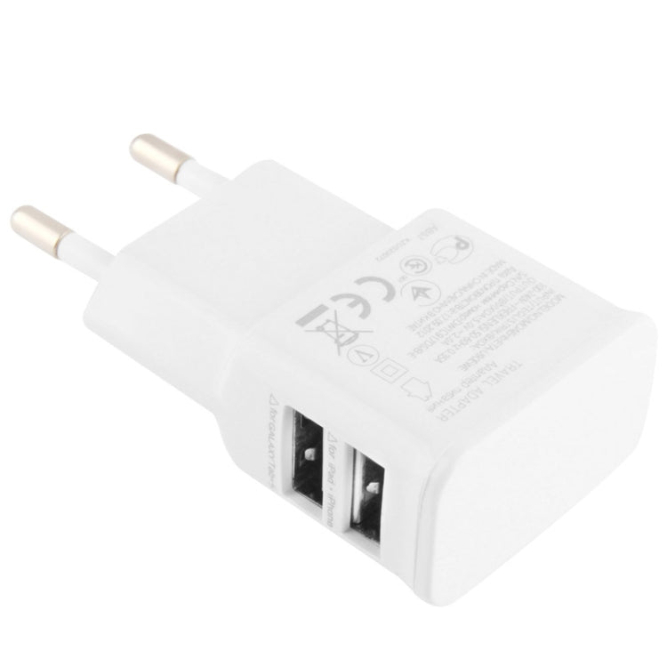 USB Wall Charger Full 2.1A Lidu without a USB Outlet Travel Power Adapter Compatible with iPhone iPad Samsung Kindle Tablet and More EU Plug (White)