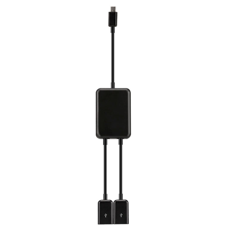 20cm Dual Ports Micro USB OTG Cable for Galaxy S6 and S6 edge / S5 / S4 Note 4 Tablets (Black)
