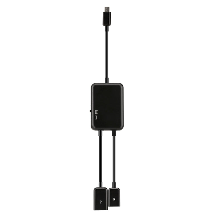 2 Port Micro USB Charging HUB Cable length: 20cm For Galaxy S6 and S6 edge / S5 / S4 Note 4 tablet (Black)