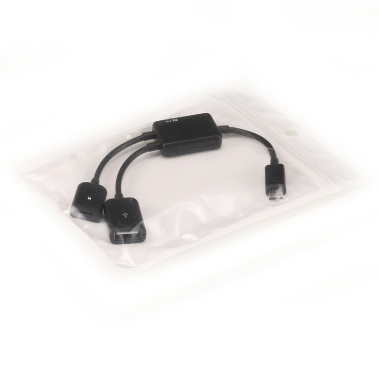 Cable HUB de Carga Micro USB de 2 Puertos longitud: 20 cm Para Galaxy S6 y S6 edge / S5 / S4 Note 4 tableta (Negro)
