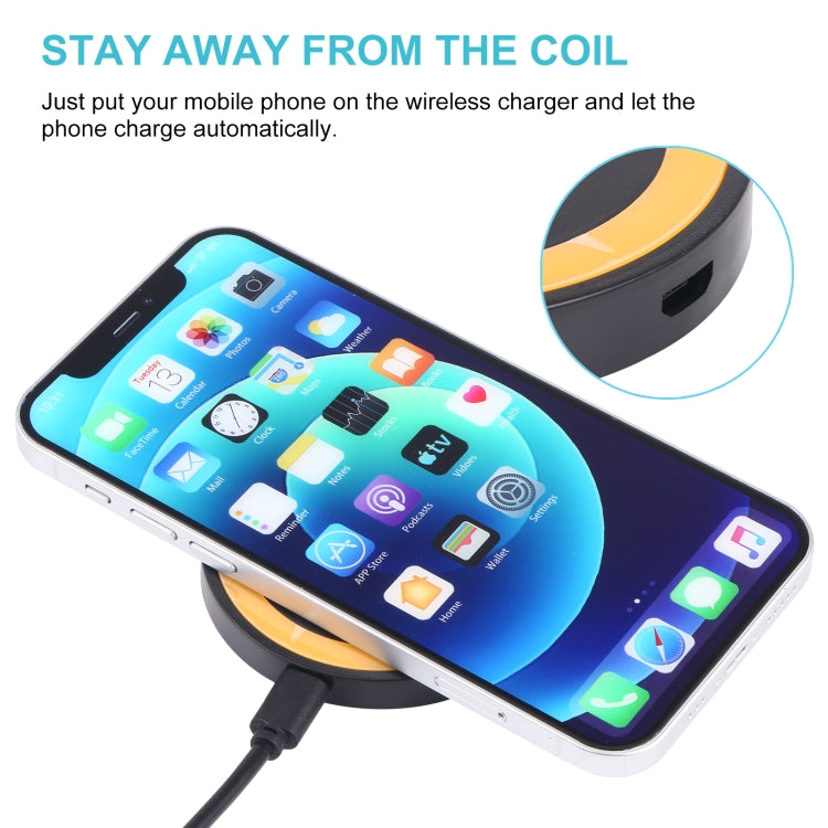 QI Standard Wireless Charging Pad for iPhone and Samsung / Nokia / HTC and other Mobile Phones (Black + Orange)