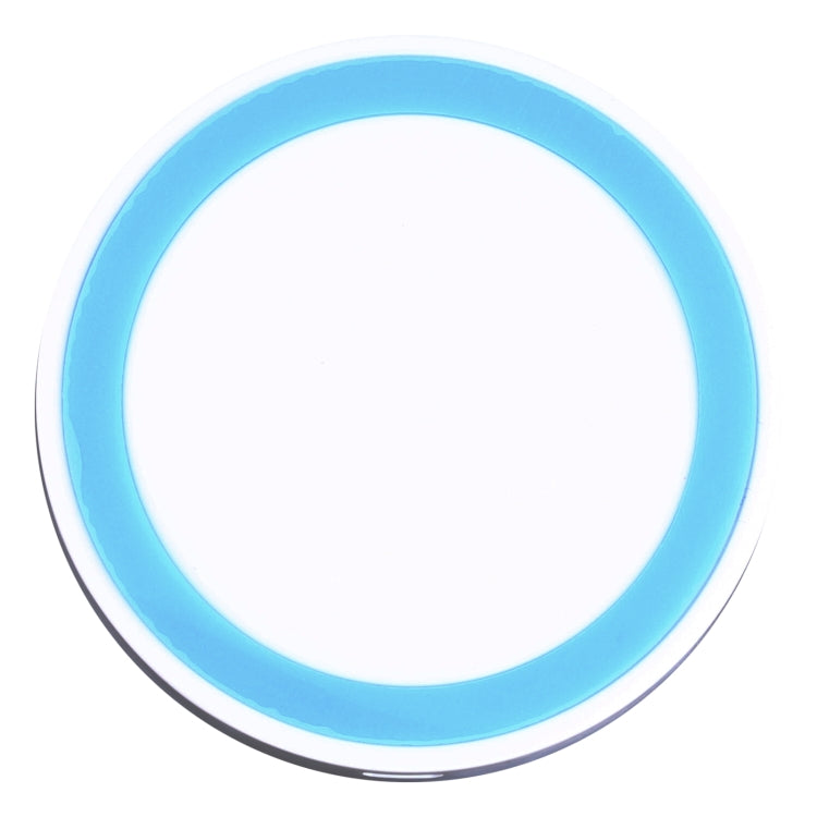 Almohadilla de Carga Inalámbrica redonda estándar de Qi Universal (Blanco + Azul)