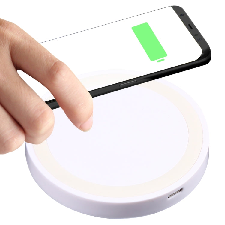 5W Universal QI Standard Round Wireless Charging Pad (White)