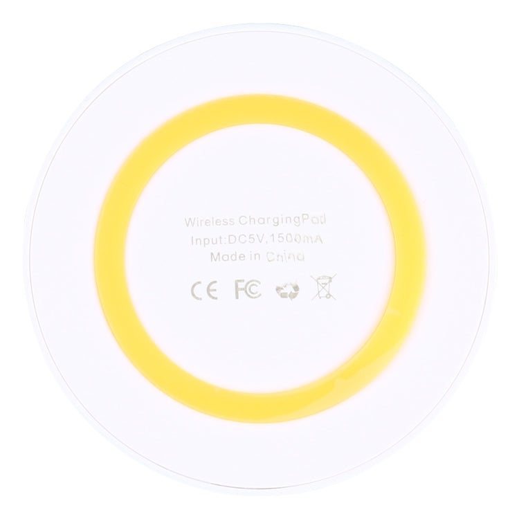 Universal Qi Standard Round Wireless Charging Pad (White + Orange)