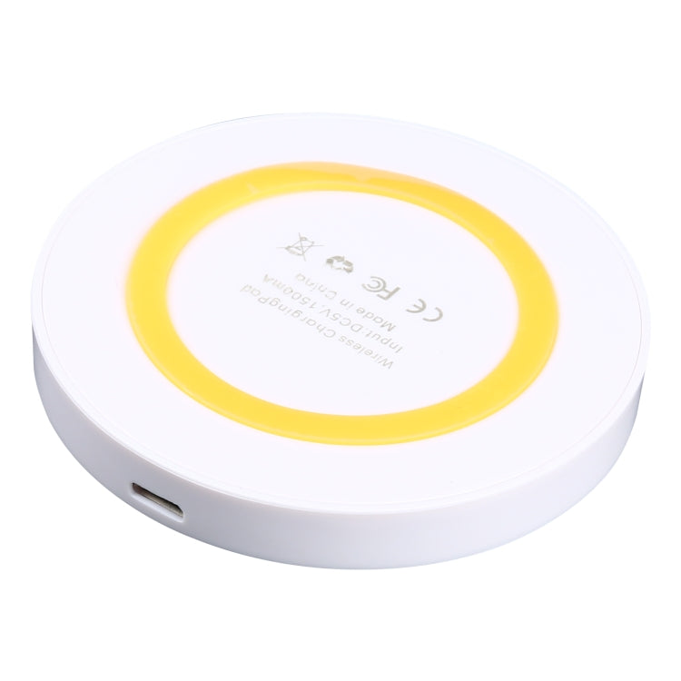 Universal Qi Standard Round Wireless Charging Pad (White + Orange)