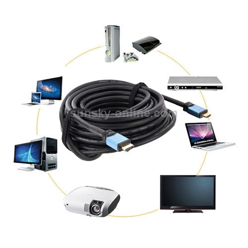 Câble et connecteur HDMI 4K version 2.0 de 20 m et adaptateur avec amplificateur de signal