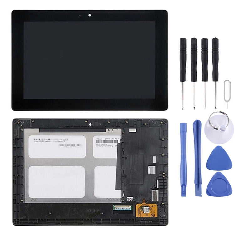 Ensamblaje Completo de Pantalla LCD y Digitalizador con Marco Para Lenovo Idea Tab S6000 (Negro)