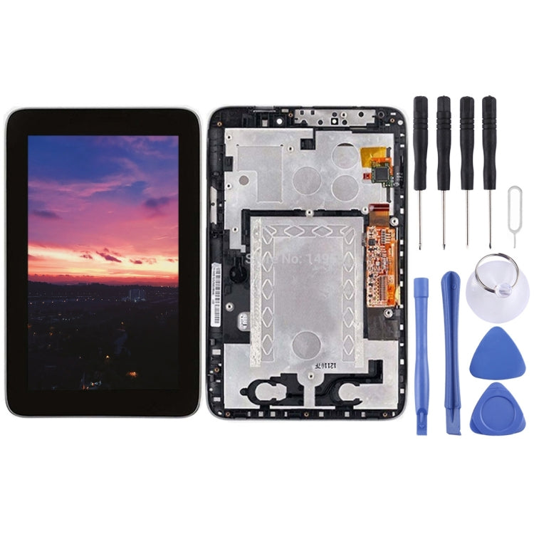 LCD Screen and Digitizer Full Assembly with Frame for Lenovo Idea Tab A2107 (Black)