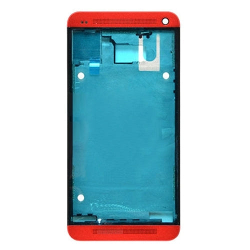 Front Housing LCD Frame Bezel Plate for HTC One M7 / 801e (Red)