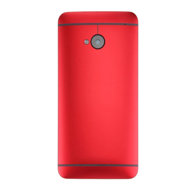Couvercle complet du boîtier (plaque de lunette du cadre LCD du boîtier avant + couvercle arrière) pour HTC One M7 / 801e (rouge)