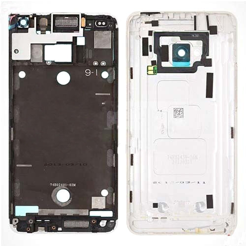 Cubierta de Carcasa Completa (Placa de Bisel de Marco LCD de Carcasa Frontal + Cubierta Trasera) Para HTC One M7 / 801e (Blanco)