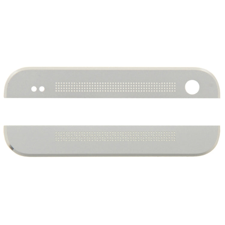 Cubierta de Lente de Cristal Frontal superior superior e Inferior Inferior y Adhesivo Para HTC One / M7 (Blanco)
