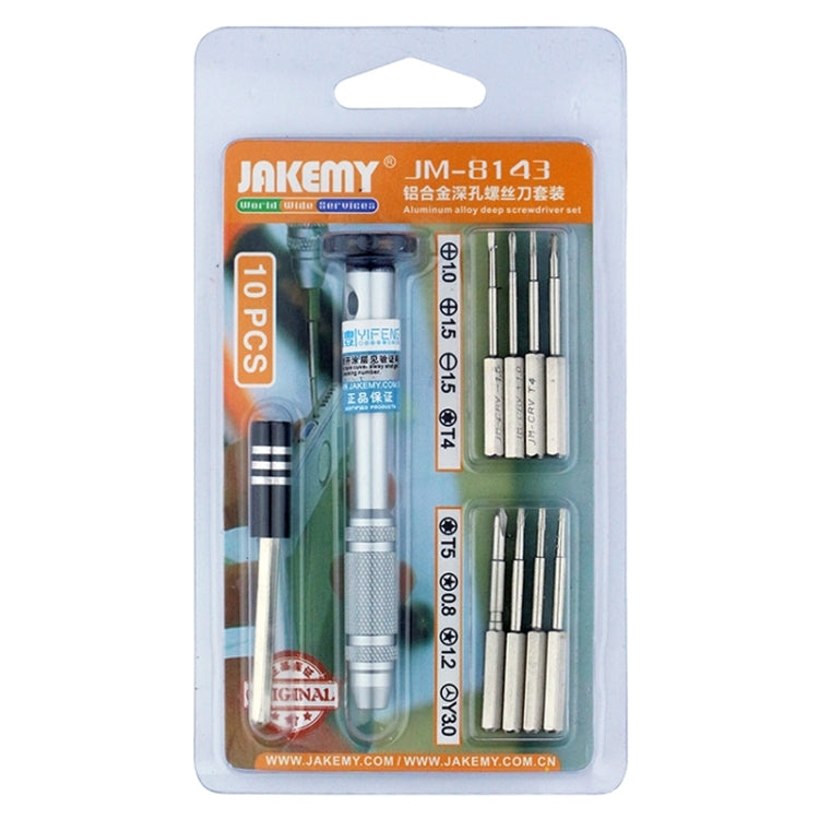 JAKEMY JM-8143 10 in 1 Multifunctional Aluminum Alloy Screwdriver Tool Set