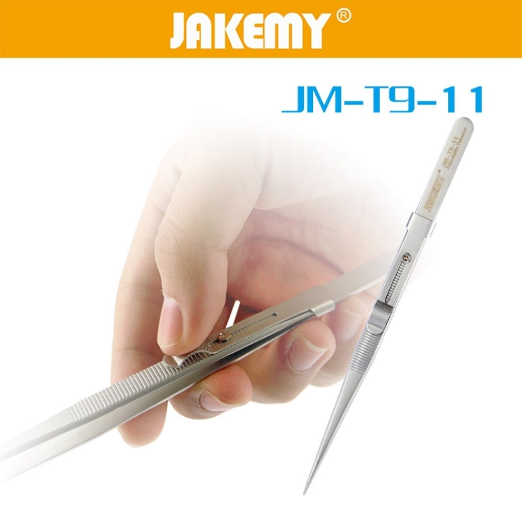 JAKEMY JM-T9-11 Adjustable Straight Tweezers (Silver)