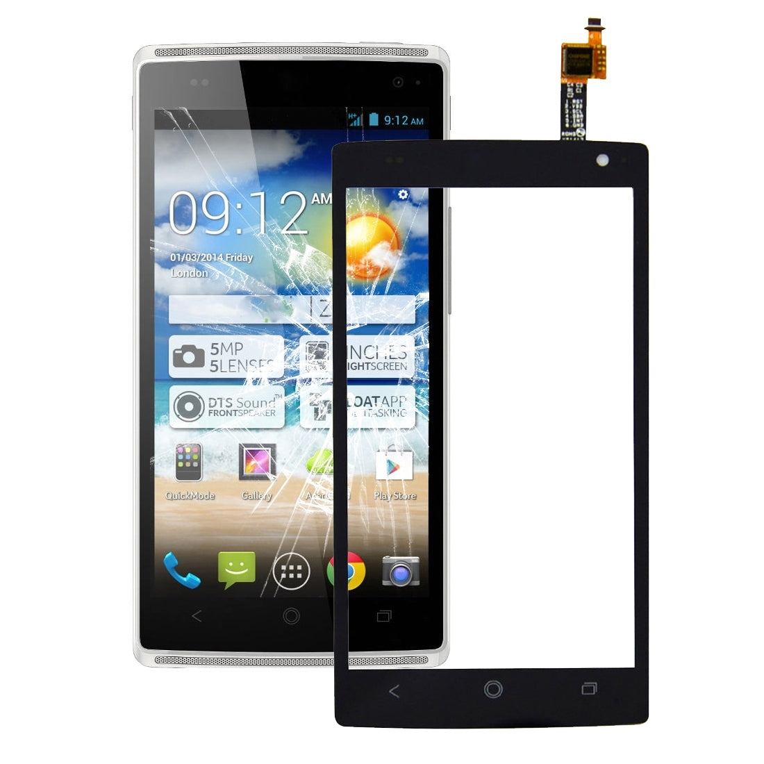 Touch Screen Digitizer Acer Liquid Z5 Z150 Black