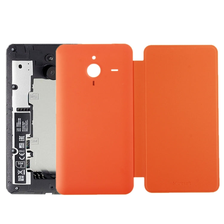 Étui en cuir à rabat horizontal d'origine + coque arrière en plastique pour Microsoft Lumia 640XL (Orange)