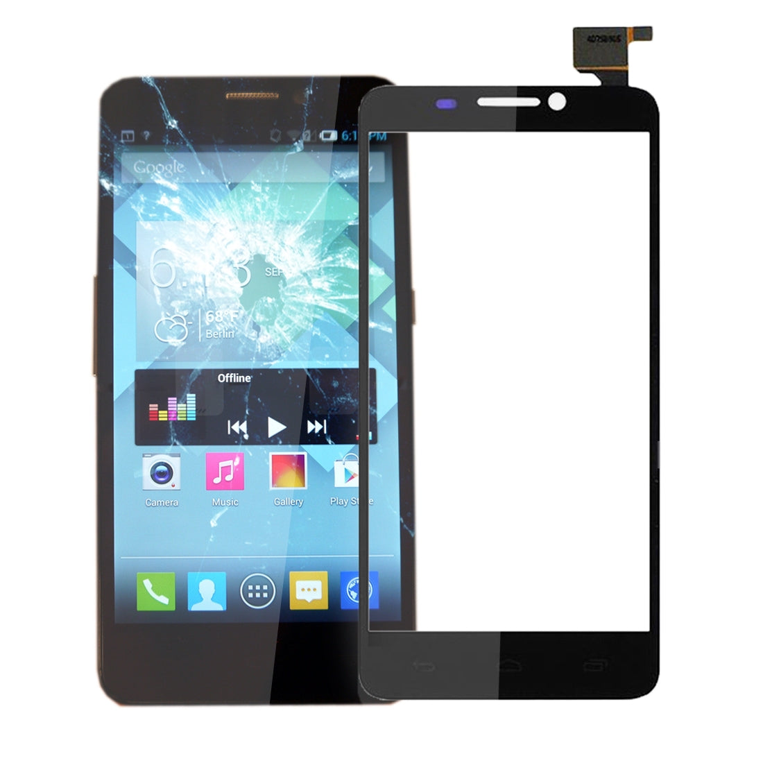 Touch Screen Digitizer Alcatel One Touch Idol S 6034 OT6034 Black