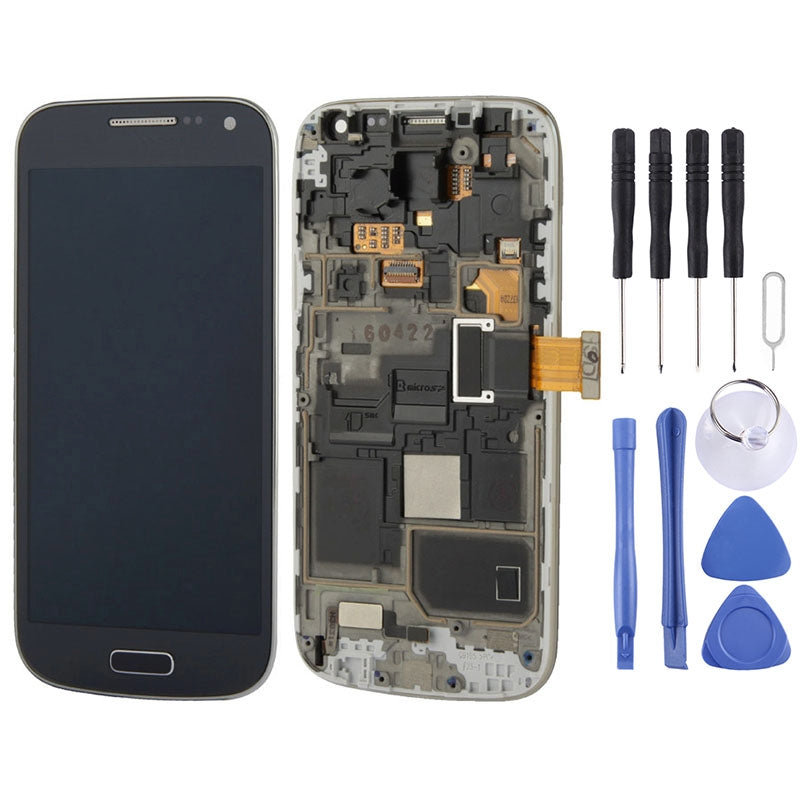 Ecran LCD + Tactile + Châssis Samsung Galaxy S4 Mini i9195 i9190 Bleu Foncé