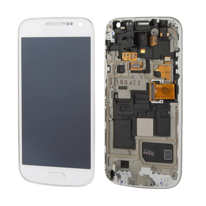 Ecran LCD + Tactile + Châssis Samsung Galaxy S4 Mini i9195 i9192 i9190 Blanc
