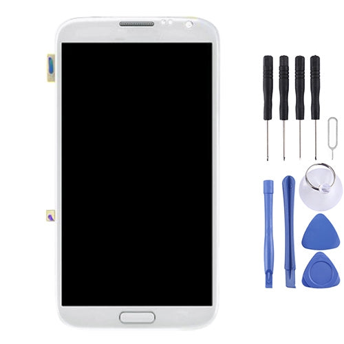Ecran Complet LCD + Tactile + Châssis Samsung Galaxy Note 2 N7105 Blanc