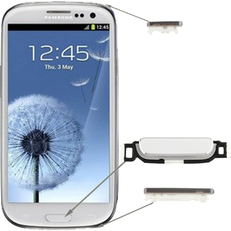 Tecla de Inicio + tecla de Encendido + tecla de Volumen para Samsung Galaxy S3 / i9300 (Blanco)