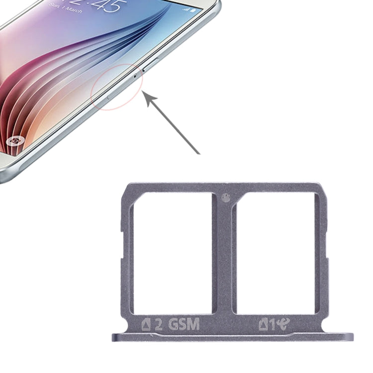2 Tiroir Carte SIM pour Samsung Galaxy S6 (Gris)