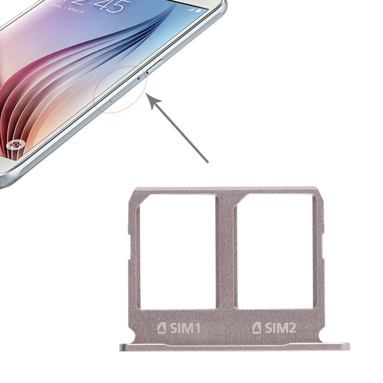 2 Bandeja de Tarjeta SIM para Samsung Galaxy S6 (Dorada)