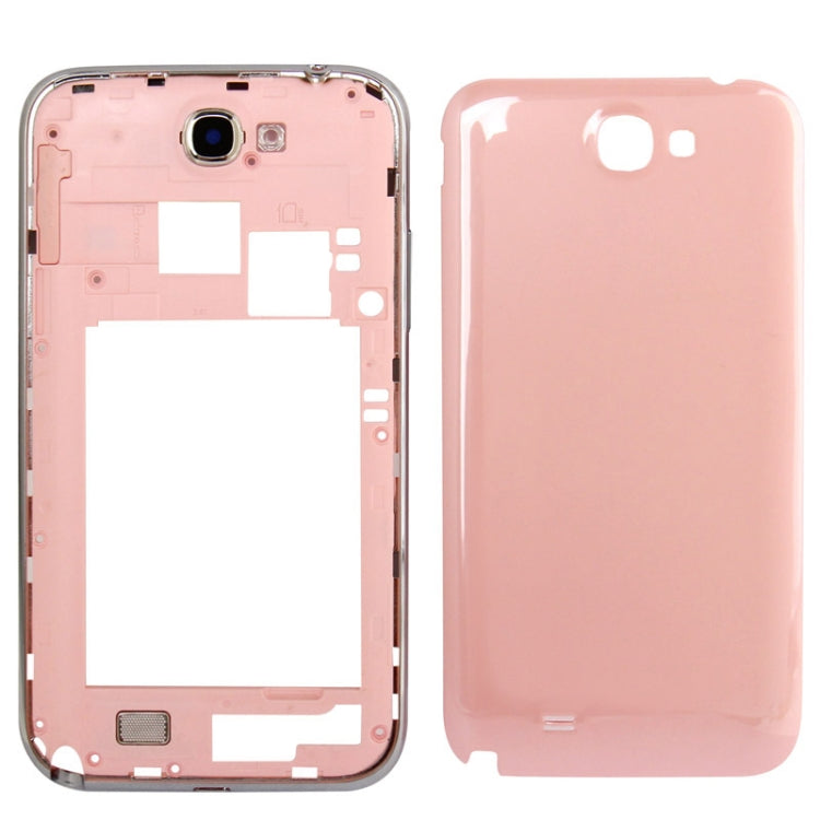 Original Full Housing Chassis with Back Cover + Volume Button for Samsung Galaxy Note 2 / N7100 (Pink)