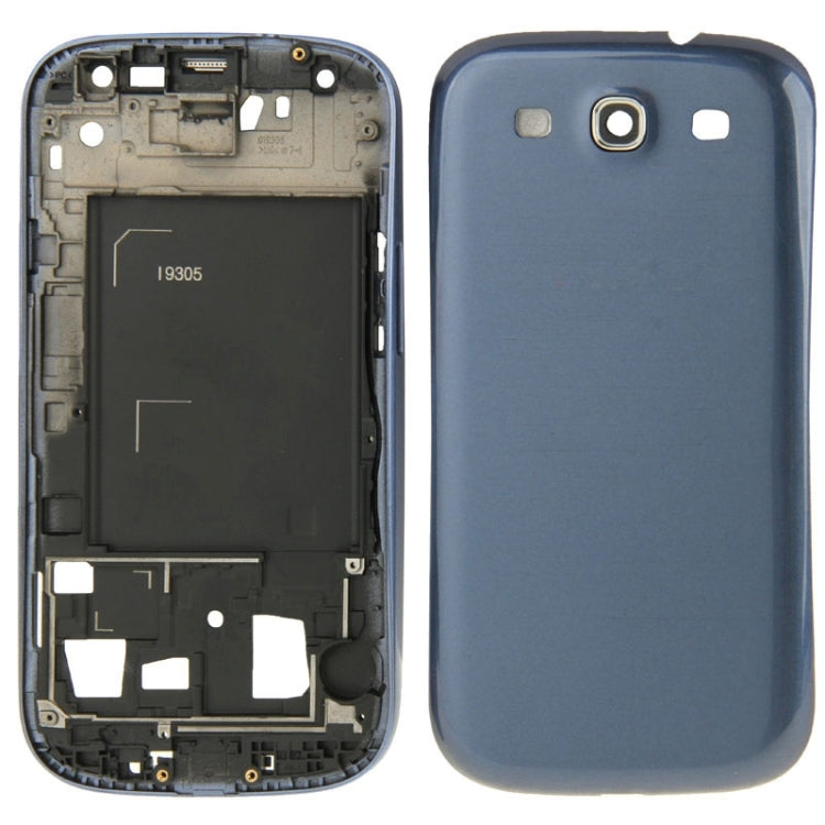 Cubierta de placa Frontal de Carcasa Completa para Samsung Galaxy S3 LTE / i9305 (Azul)
