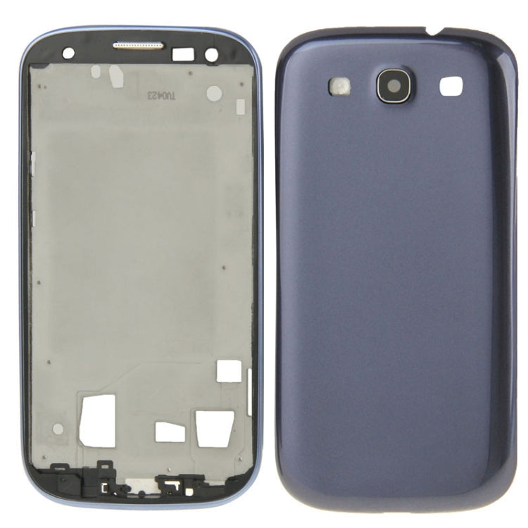 Full Housing LCD Frame Bezel Plate + Back Cover pour Samsung Galaxy S3 / i747 (Bleu)