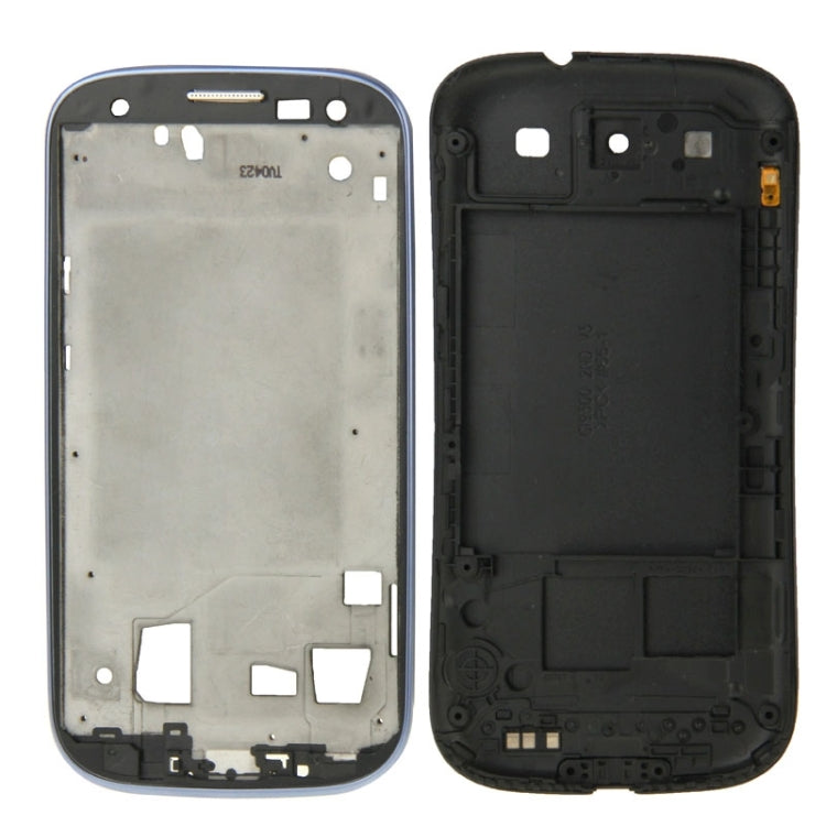 Placa de bisel con marco LCD de Carcasa Completa + cubierta Trasera para Samsung Galaxy S3 / i747 (Azul)