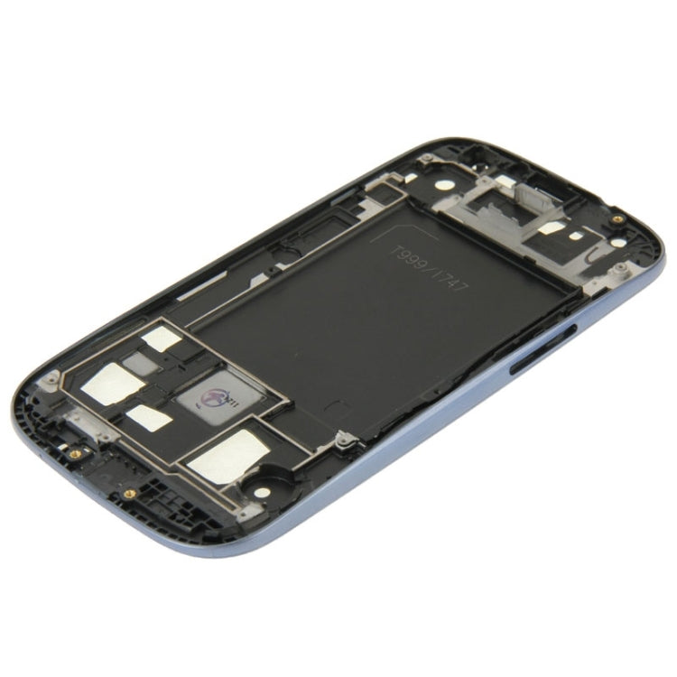 Full Housing LCD Frame Bezel Plate + Back Cover for Samsung Galaxy S3 / i747 (Blue)