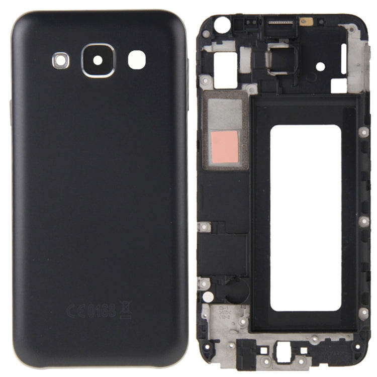 Full Housing Cover (Front Housing LCD Frame Plate + Back Battery Cover) for Samsung Galaxy E5 / E500 (Black)